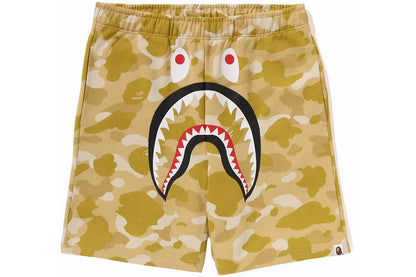 BAPE ABC Camo Shark Sweat Shorts Yellow