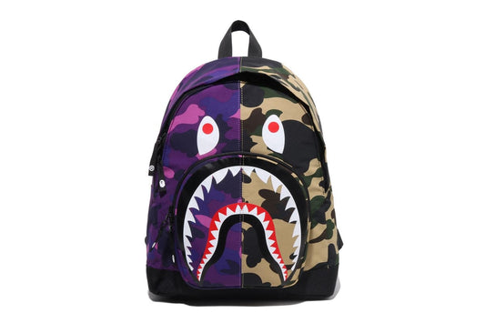 A Bathing Ape ABC Camo Shark Daypack Purple/Yellow
