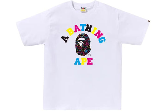 A Bathing Ape Men's Neon Camo College T-Shirt White
