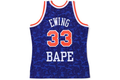 BAPE x Mitchell & Ness New York Knicks Ewing Jersey Blue