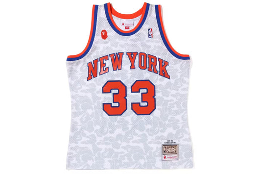 BAPE x Mitchell & Ness New York Knicks Ewing Jersey White