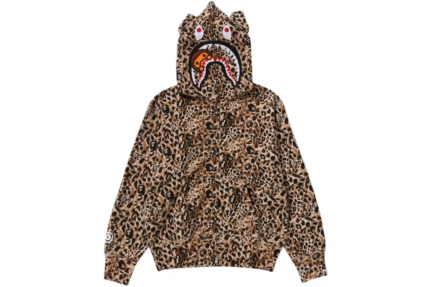 A Bathing Ape Wild Leopard Pattern Shark Full Zip Hoodie