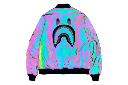 A Bathing Ape MA-1 Aurora Shark bomber Jacket