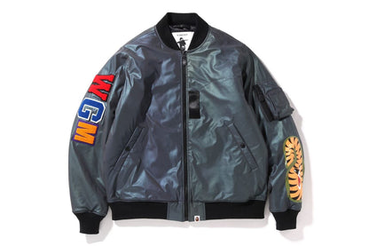 A Bathing Ape MA-1 Aurora Shark bomber Jacket