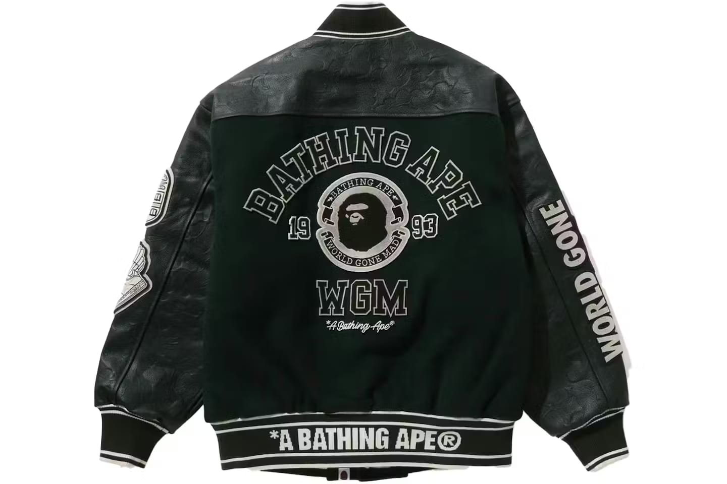 Bape Patch Varsity Jacket Green