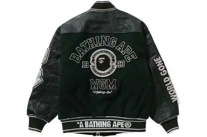 Bape Patch Varsity Jacket Green