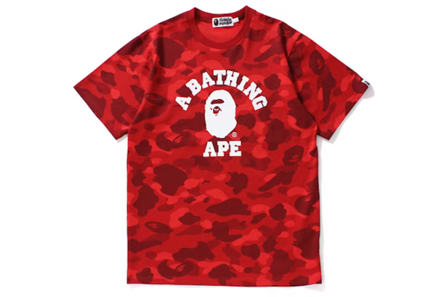 BAPE Color Camo College Tee Red