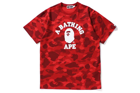 BAPE Color Camo College Tee Red