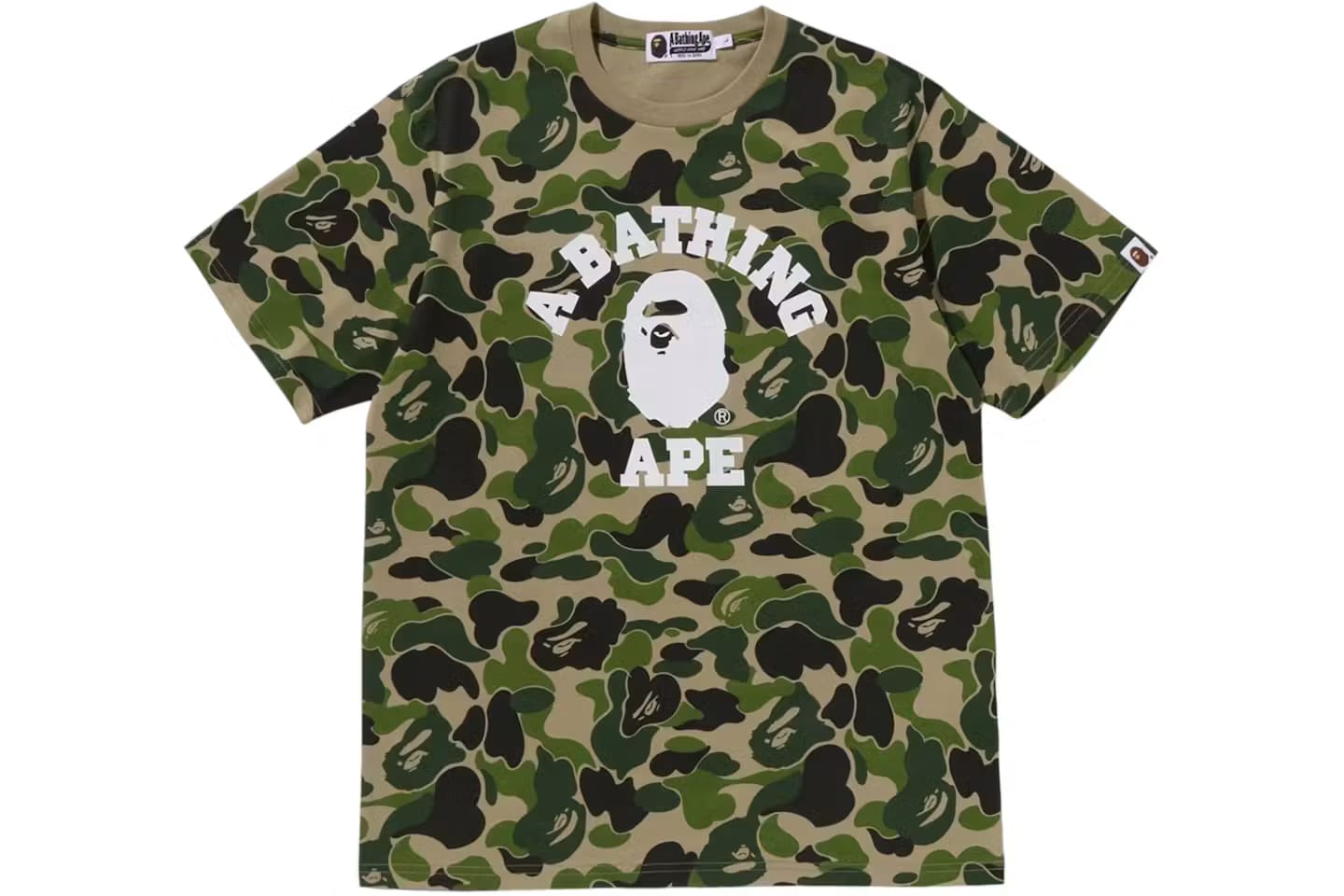 BAPE Color Camo College Tee Green