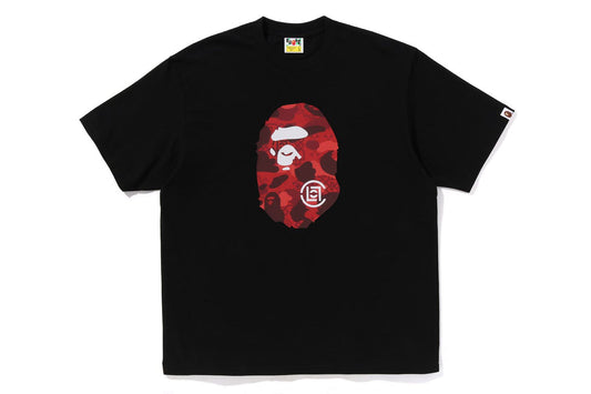 BAPE x CLOT Camo Ape Head T-Shirt Black