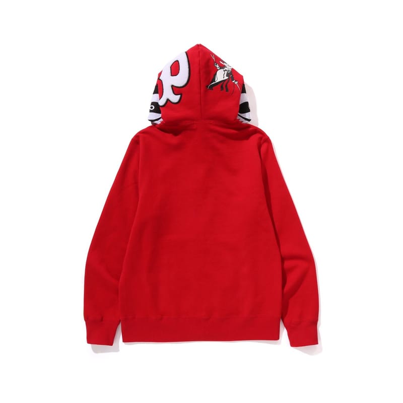 A Bathing Ape Bape Panda Full Zip Hoodie Red