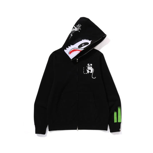 A Bathing Ape Bape Panda Full Zip Hoodie Black