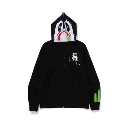 A Bathing Ape Bape Panda Full Zip Hoodie Black