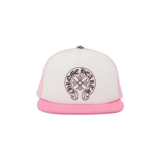 Chrome Hearts Matty Boy Sex Records Horseshoe Trucker Hat (Pink/White)