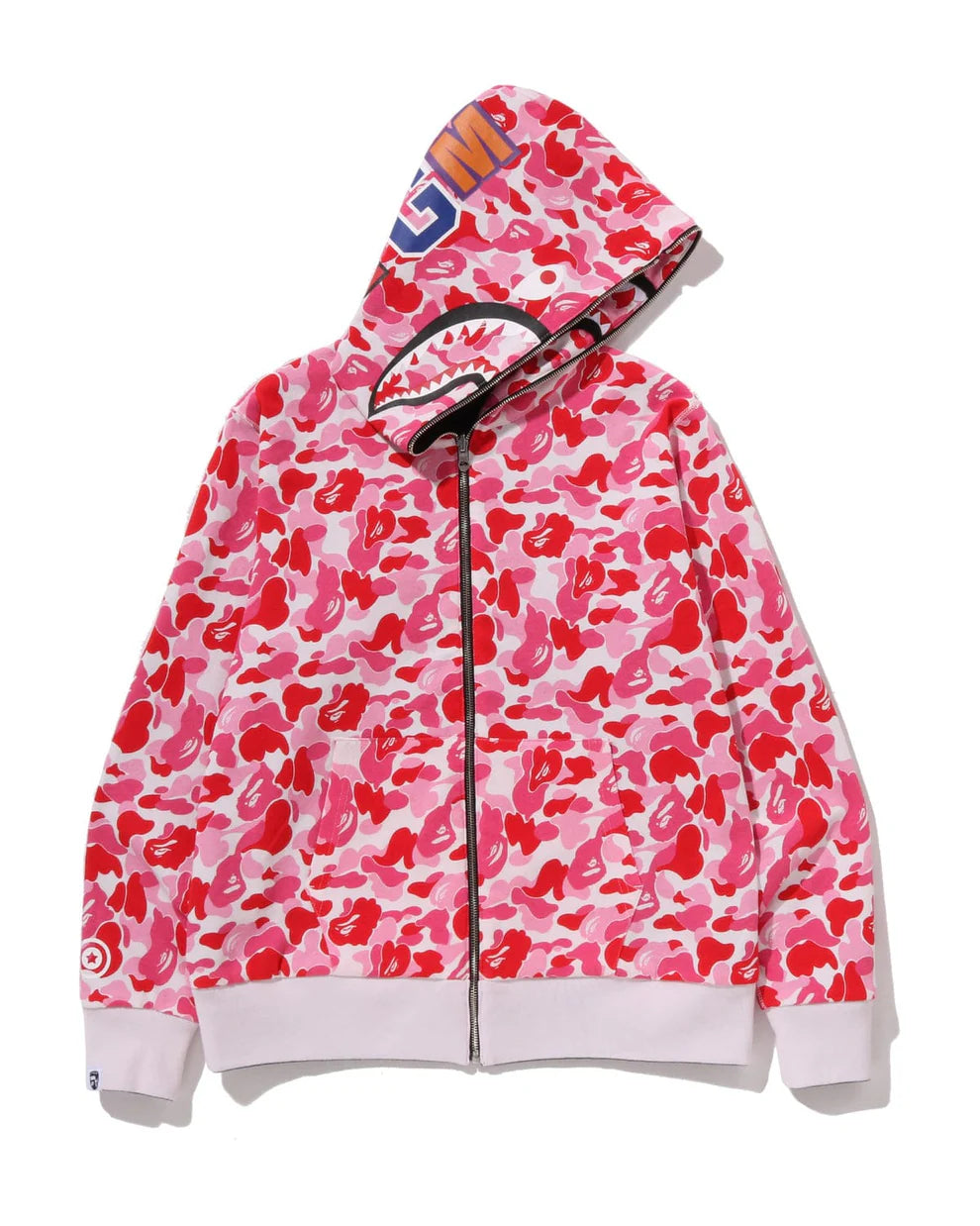 Bape ABC Camo reversible Shark Full Zip Hoodie Pink