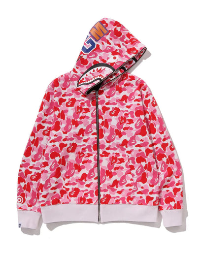 Bape ABC Camo reversible Shark Full Zip Hoodie Pink