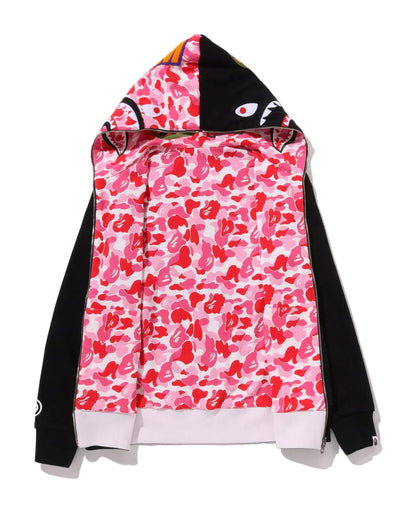 Bape ABC Camo reversible Shark Full Zip Hoodie Pink