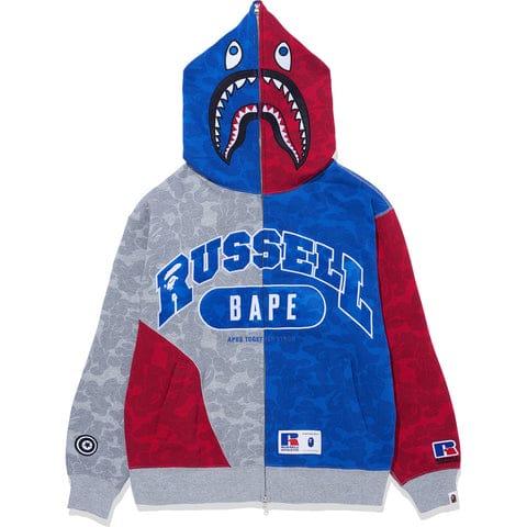BAPE x Russell Athletic Shark Full Zip Hoodie
