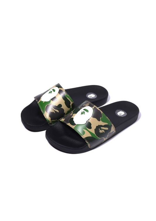 A Bathing Ape ABC Camo Slide Green