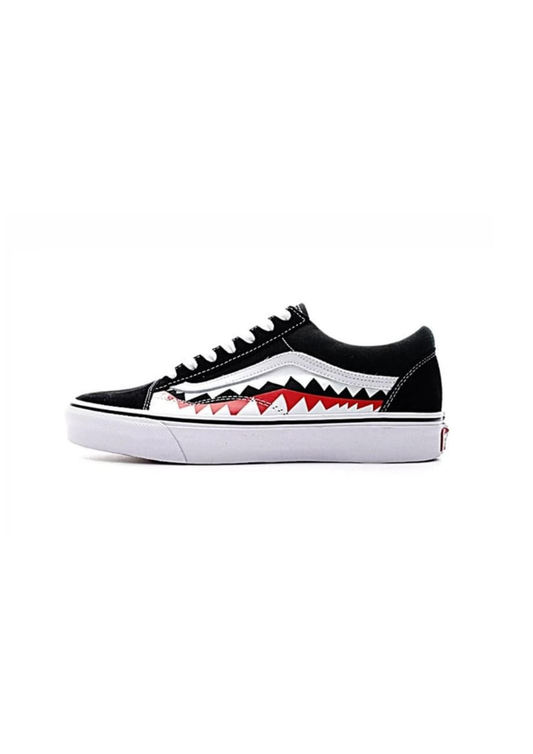 Vans Black Old Skool x Bape Shark Teeth