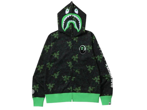 BAPE x Razer Neon Camo Shark Full Zip Hoodie