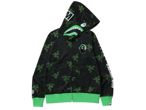 BAPE x Razer Neon Camo Shark Full Zip Hoodie