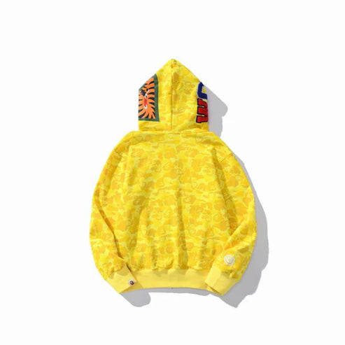 BAPE ABC Camo Shark Full Zip Hoodie Yellow